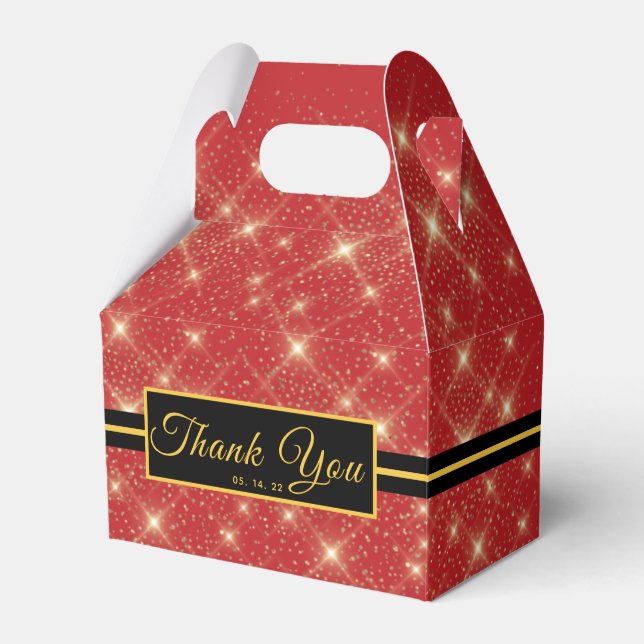 Hollywood Carpet Gold Dust Party Favor Box. Favor  Favor Boxes (Front Side)