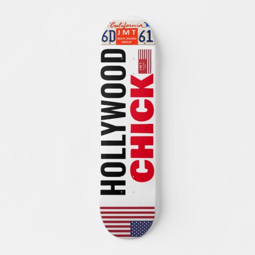 HOLLYWOOD CHICK  USA 7 34 Skateboard Deck