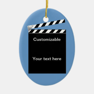 Hollywood Clapper Board Customizable Ceramic Ornament