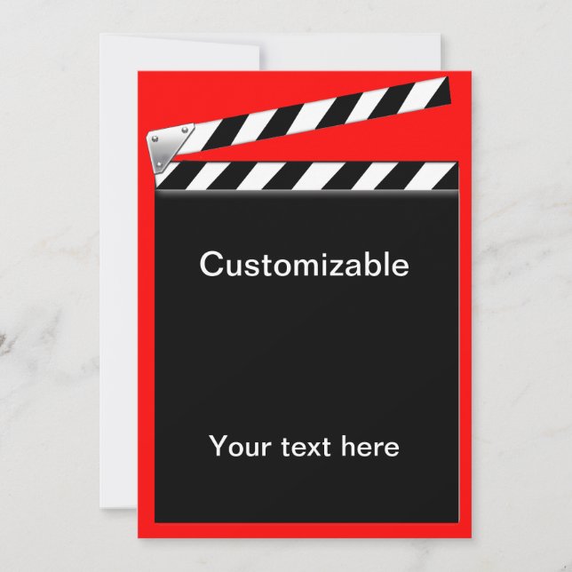 Hollywood Clapper Board Customizable Invitation (Front)