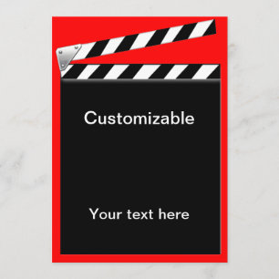 Hollywood Clapper Board Customizable Invitation