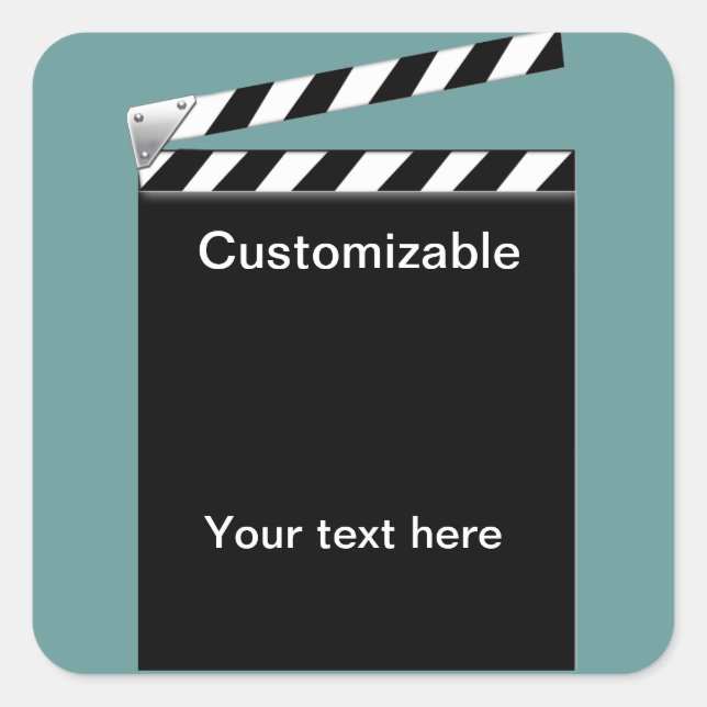 Hollywood Clapper Board Customizable Square Sticker (Front)