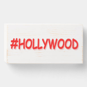 "#HOLLYWOOD" Cute Design. Buy Now Wooden Box Sign
