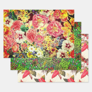 Hollywood Floral Botanical Sampler Wrapping Paper Sheets