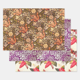 Hollywood Floral, Woodbury and Helmsley Wrapping Paper Sheets
