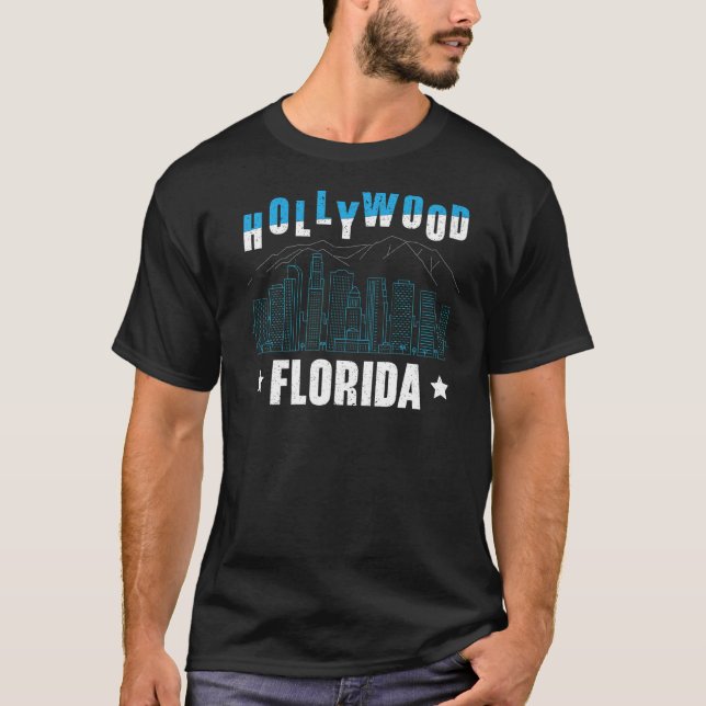 Hollywood Florida American Usa Vacation Travel Tou T-Shirt (Front)