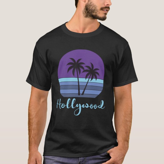 Hollywood Florida Beach Palm Tree Group T-Shirt (Front)