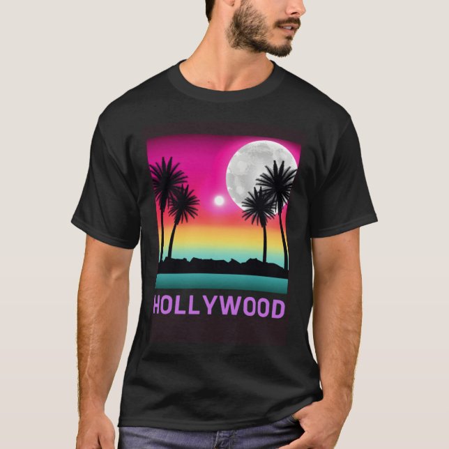 Hollywood Florida Beach Retro Vacation Trip Matchi T-Shirt (Front)