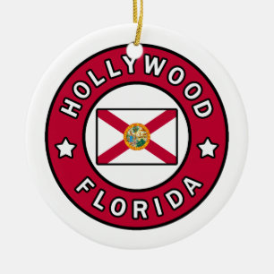 Hollywood Florida Ceramic Ornament