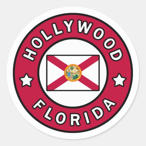 Hollywood Florida Classic Round Sticker