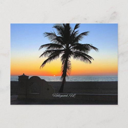 Hollywood Florida colorful sunrise Postcard