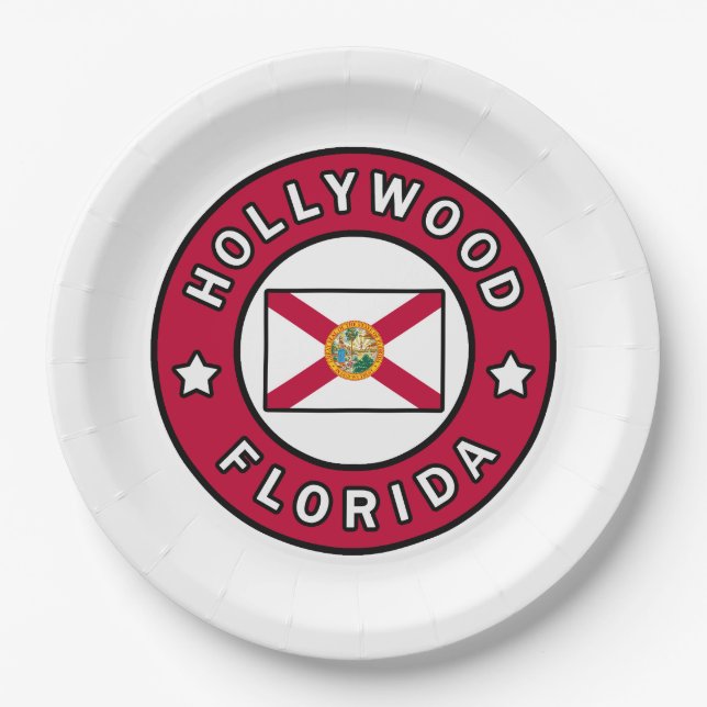 Hollywood Florida Paper Plates (Front)