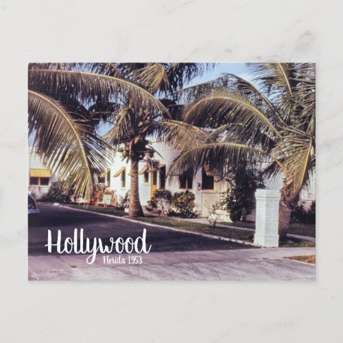Hollywood Florida Retro Travel Image Tropical Home Postcard