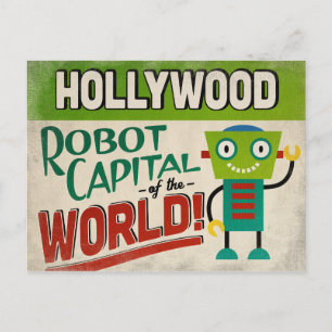 Hollywood Florida Robot - Funny Vintage Postcard