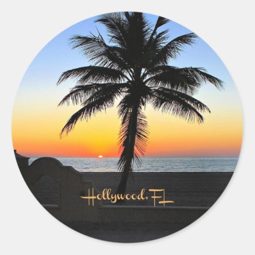 Hollywood Florida Sunrise Classic Round Sticker
