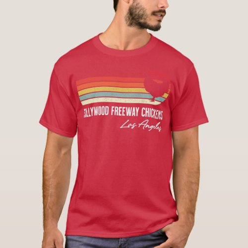 Hollywood Freeway Chickens Los Angeles Retro Souve T_Shirt