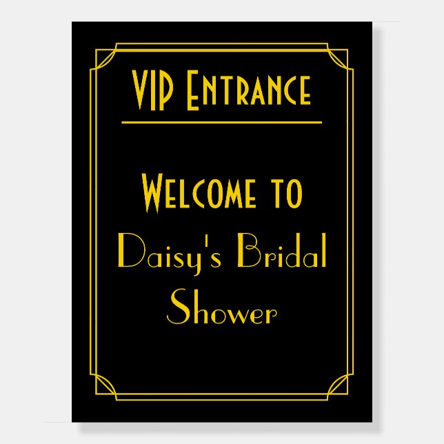 Hollywood / Gatsby / Classic 20's Art Deco Welcome Foam Board (Front)
