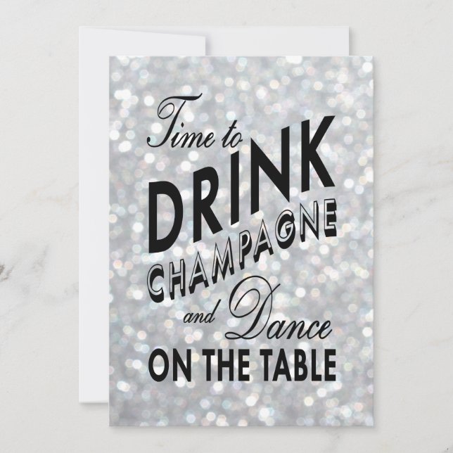 Hollywood Glam Engagement Invitation (Front)