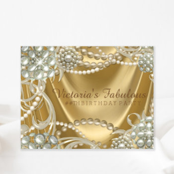 Hollywood Glam Pearl Birthday Party Invitation by Champagne_N_Caviar at Zazzle