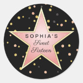 Hollywood Glam Personalized Classic Round Sticker (Front)