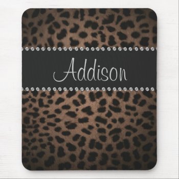 Hollywood Glam Rhinestone Leopard Bling Binder Mouse Pad by brookechanel at Zazzle
