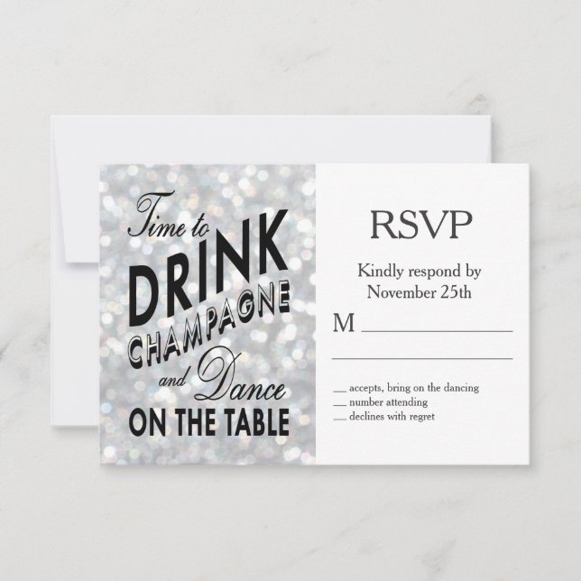 Hollywood Glam RSVP Card (Front)