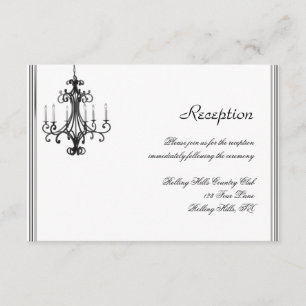 Hollywood Glamor Chandelier Wedding Reception Enclosure Card