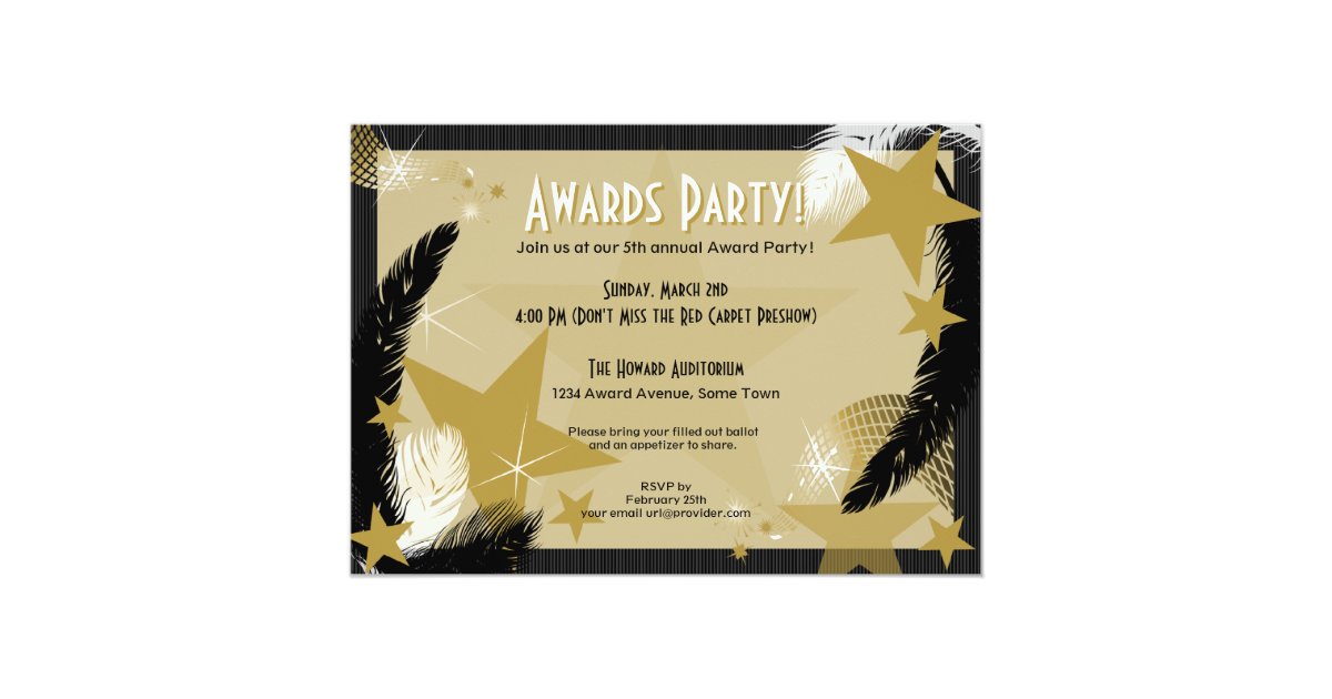 Hollywood Glamour Award Party Invitation | Zazzle.com