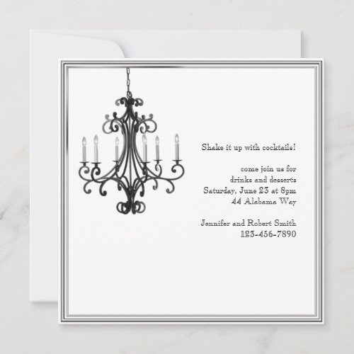 Hollywood Glamour Chandelier Party Invitation