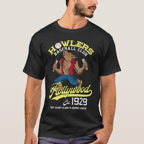 Hollywood Howlers Minor League Retro Baseball Team T_Shirt