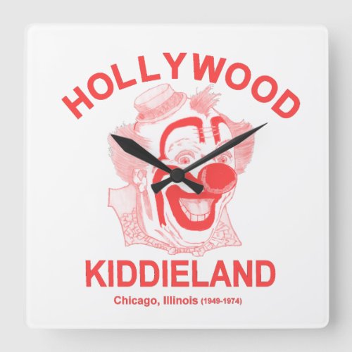 Hollywood Kiddieland Chicago Illinois Amusement Square Wall Clock