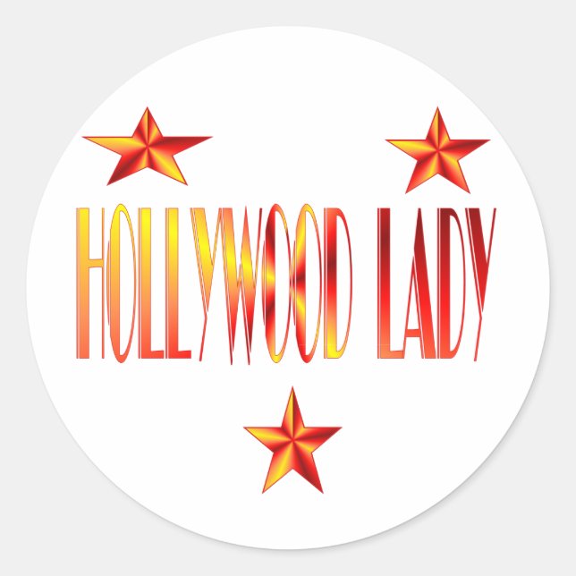 hollywood lady classic round sticker (Front)