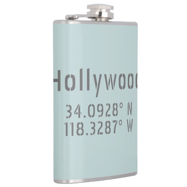 Hollywood Latitude Longitude Flask (Right)