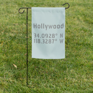 Hollywood Latitude Longitude Garden Flag