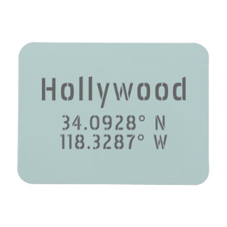 Hollywood Latitude Longitude Magnet