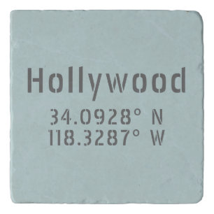 Hollywood Latitude Longitude Trivet
