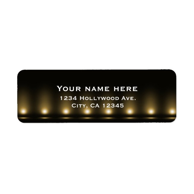 Hollywood Lights Black Address Label (Front)