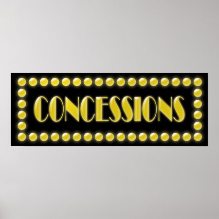 Hollywood Lights Concessions Sign Movie Party
