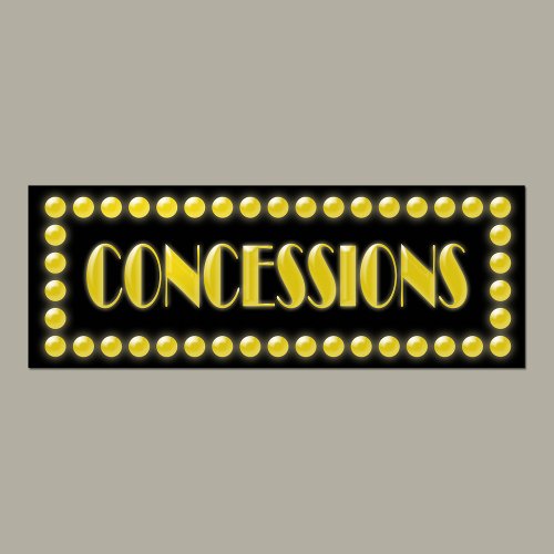 Hollywood Lights Concessions Sign Movie Party