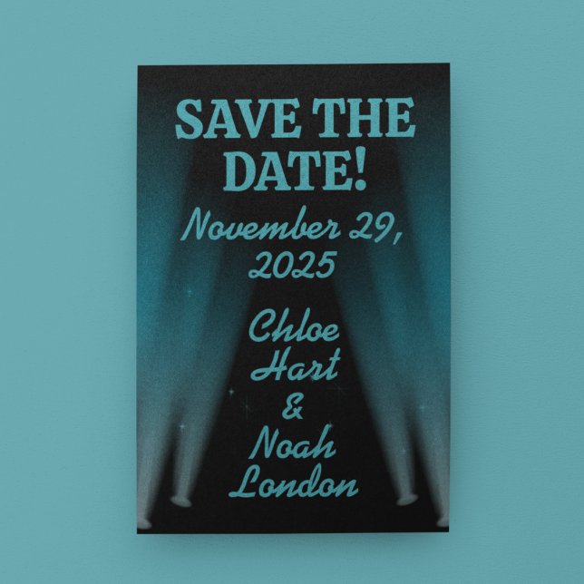 Hollywood Lights Wedding Save-the-Date Postcard (Creator Uploaded)