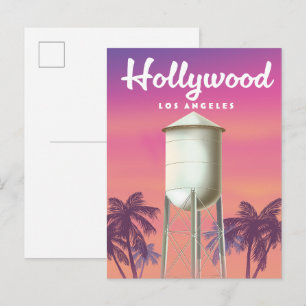 Hollywood Los Angeles Travel poster Invitation Postcard