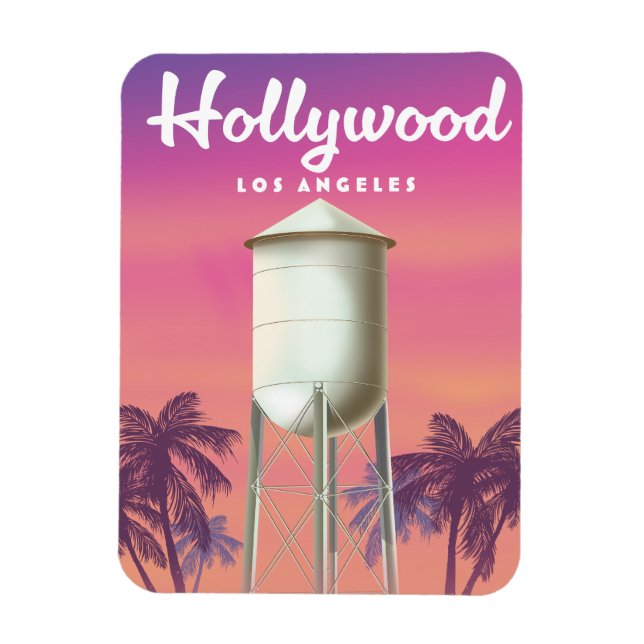 Hollywood Los Angeles Travel poster Magnet (Vertical)