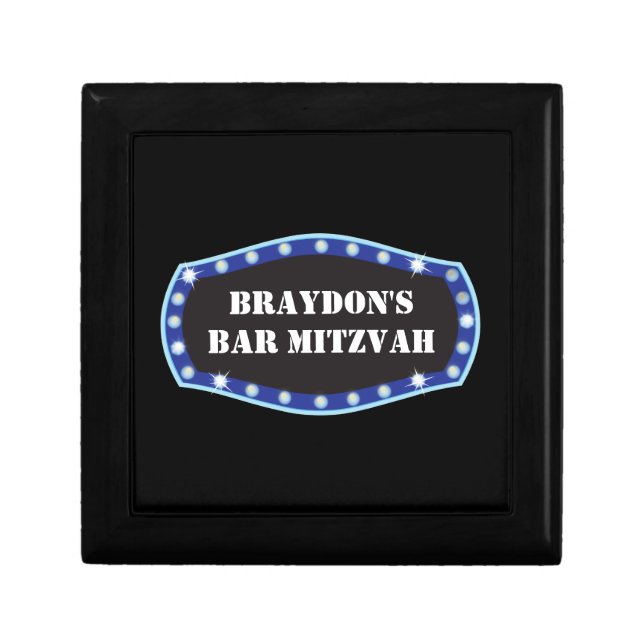 Hollywood Marquee Sign Blue Money Gift Box (Front)