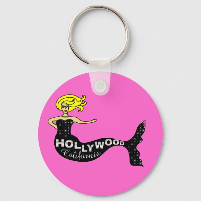 Hollywood Mermaid (pink) Keychain (Front)
