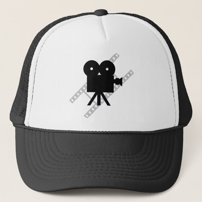 hollywood movie cine camera film trucker hat (Front)