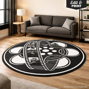 Hollywood Movie Custom Photo Collage Film Strip Outdoor Rug