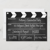 Hollywood Movie Graduation Party Chalkboard  Invit Invitation (Front)