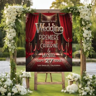 Hollywood Movie Red Carpet Wedding Welcome Sign