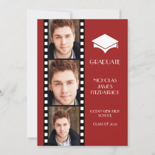 Hollywood Movie Strip Graduation Announcement