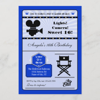 Hollywood Movie Sweet 16 Invitation